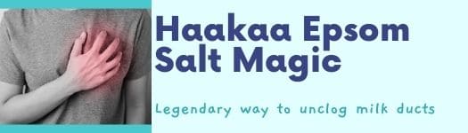 haakaa epsom salt; epsom salt to unclog milk duct; haakaa clogged duct no epsom salt; epsom salt breast soak haakaa; breast engorgement treatment